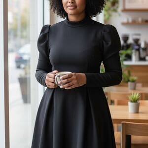 Elegant Black Long Sleeve Dress